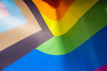 World Pride 2023. LGBTQIA+ community flag. Pride flag