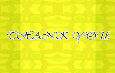 Thank you in yellow abstract background