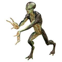 Obraz premium 3D Rendering Green Alien on White