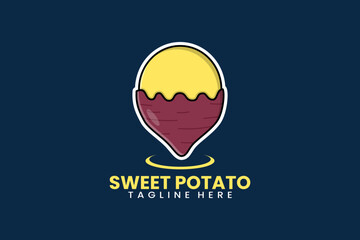 Flat modern potato pin point logo template vector illustration