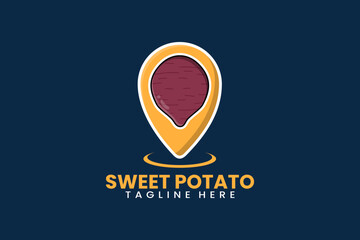 Flat modern potato pin point logo template vector illustration