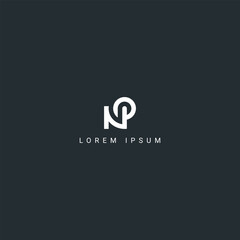 Creative minimal letter NP PN logo monogram icon design vector template. - obrazy, fototapety, plakaty