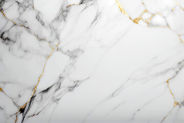 Abstract luxury white and gold marble stone texture background. Elegant 3d rendering with glitter effect. Generated AI - obrazy, fototapety, plakaty