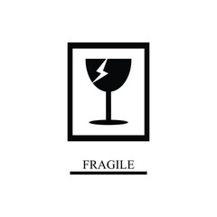 Fragile symbol design Free Vector