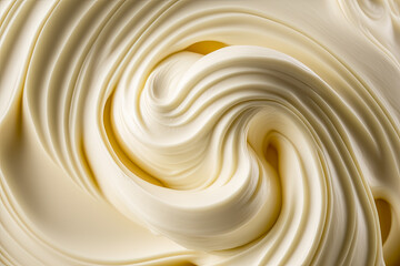 Smooth and Creamy A Close-Up of White Texture Waves, Generative AI