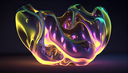Colorful Liquids Gradient Background with Dynamic Abstract Shapes and Patterns, Generative AI