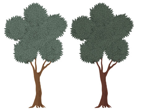 Digitally drawn elegant tree in Rajasthani folk art style.
