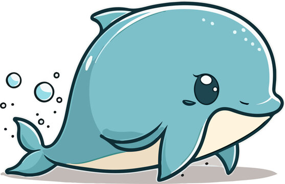 Dolphin Cute Chibi Kawaii 