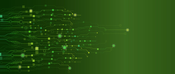 The concept of quantum computer technologies. Futuristic circuit board background vector. Modern technology printed circuit board texture background design. The waves are flowing. Quantum explosion te