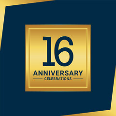 16th anniversary celebration logo design. Vector Eps10