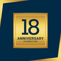 18th anniversary celebration logo design. Vector Eps10