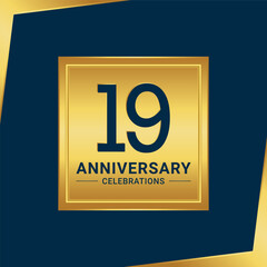 19th anniversary celebration logo design. Vector Eps10