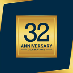32th anniversary celebration logo design. Vector Eps10