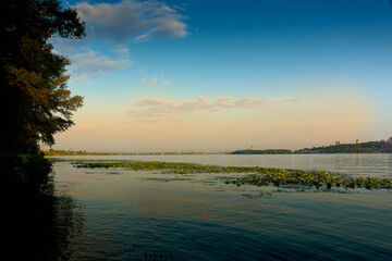sunset over the big river