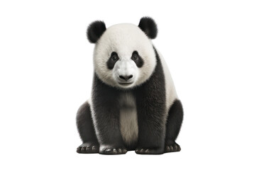 Naklejki  Giant panda isolated on white, , transparent background, PNG, generative ai