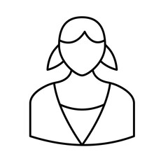 young lady Vector Icon easily modified

