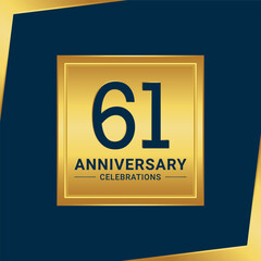 61th anniversary celebration logo design. Vector Eps10