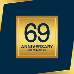 69th anniversary celebration logo design. Vector Eps10