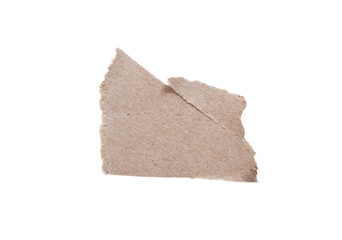 Torn paper piece isolated on a white background. Ripped paper.