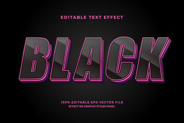 decorative black editable text effect vector design