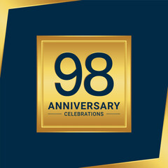 98th anniversary celebration logo design. Vector Eps10