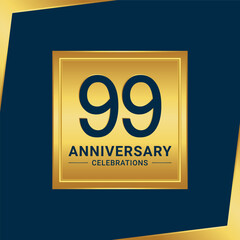 99th anniversary celebration logo design. Vector Eps10