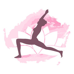 woman in yoga pose, watercolor splash
