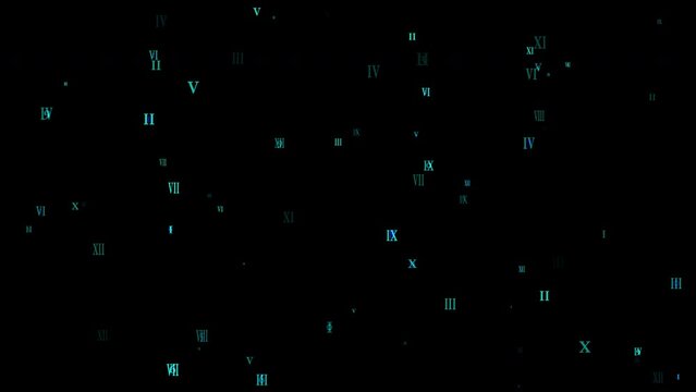 mathematical background of Roman numerals, isolated digits for overlapping. element of science fiction posters hud alpha channel