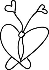 Heart, doodle picture. Hand drawn, vector image