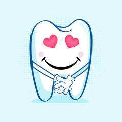 Adorable Cute Tooth Character, This character is often used as a design for dental care products, educational materials, and other merchandise related to dental health