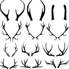 Deer Antlers  silhouettes