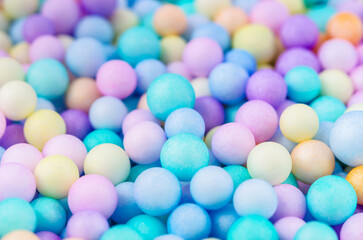 The full colour pastel circle foam texture background