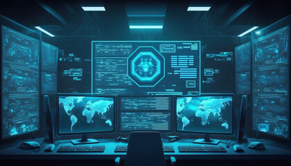 Obraz premium Data and digital communications. generative AI