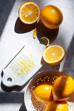 Meyer lemons, whole and halved