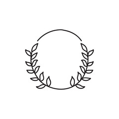 Obraz premium Vector floral hand drawn logo template in elegant and minimal style on white background illustration For badges, labels, logotypes and branding business identity.