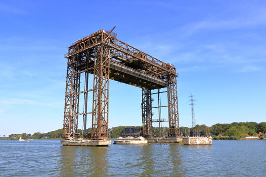 The ruin of the railway bridge of Karnin, Usedom in Germany