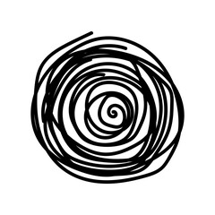 hand drawn round circles line art isolated on white background