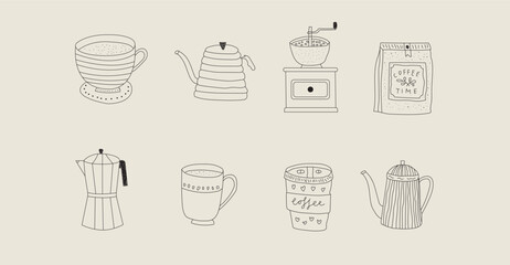 bundle of coffee style icons