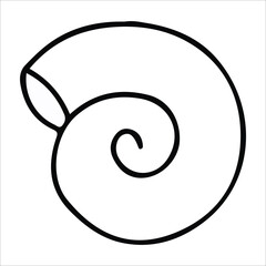 Snail icon, snail logo, snail doodle illustration