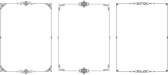 vector frames black on a white background