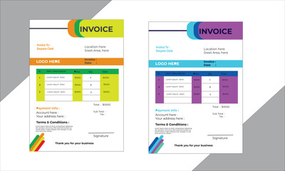 Creative and modern invoice Design.