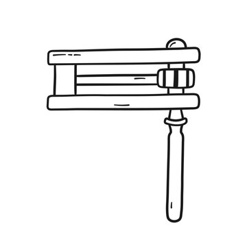 Purim grogger in doodle style. Png, vector illustration of traditional musical toy noisemaker, rachet