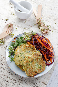 Mini zucchini omelets with vegetables