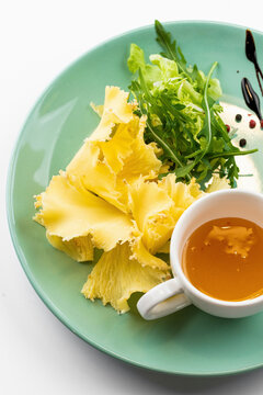 Swiss Tete de Moin cheese with honey