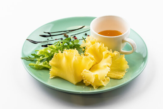 Swiss Tete de Moin cheese with honey