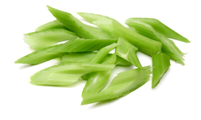 Chopped celery isolated on white 