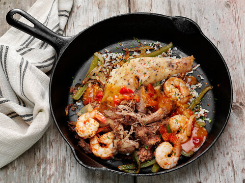 Smoked chicken and shrimp carnitas