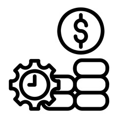 Obraz premium time is money line icon