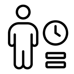 time management line icon