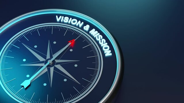 Business vision,navigate recovery,planning,strategy,mission and vision concept.The compass navigate for businessmen to resume business growth in the economic crisis,Recover.3d render and illustration